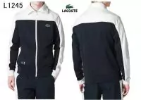 hiver automne lacoste 2019U sport wear survetement hommes l1245 noir blanc